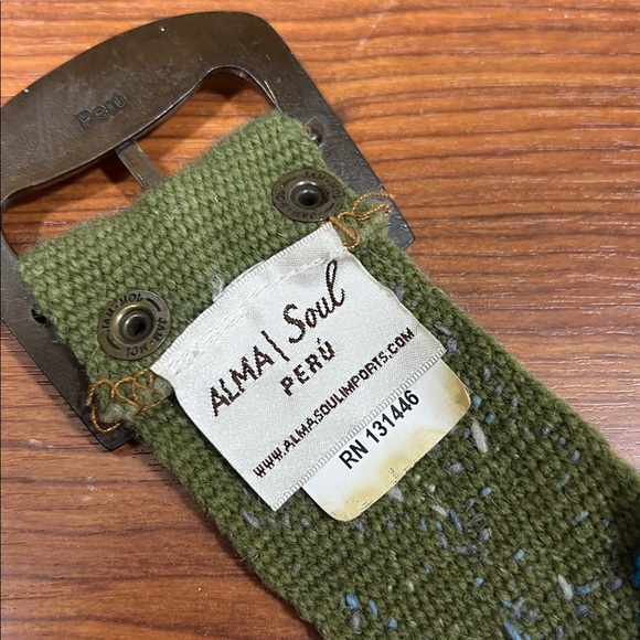 Alma Soul Sz Large Floral Embroidered Belt Lambswool Boho - Picture 4 of 10